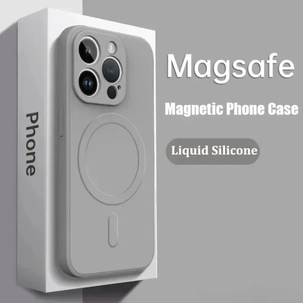 Soft Silicone Magnetic charging compatible case for iPhone 14 to iPhone 17 series
