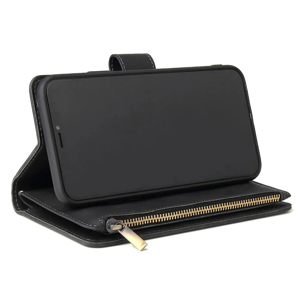 Vegan Leather Wallet Case for iPhone 15 to 17 series