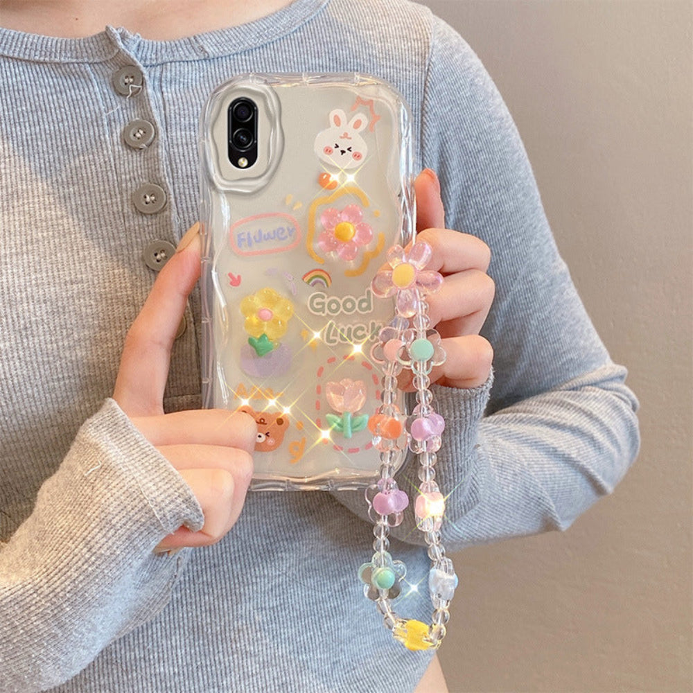 Spring Cartoon Bunny Phone Case for iPhone 12 to 17 series