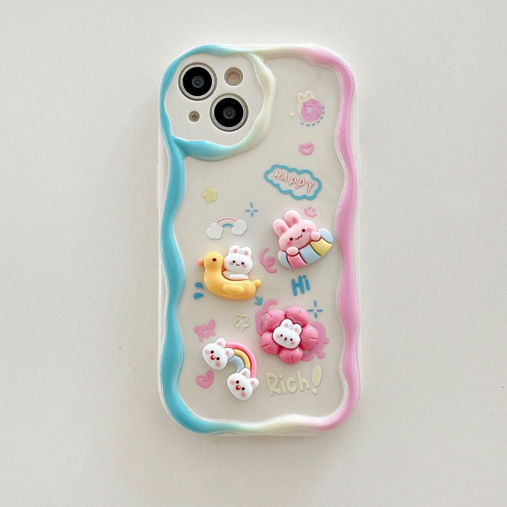 Happy Bunny Cartoon Phone Case for iPhone 12 to 17 series