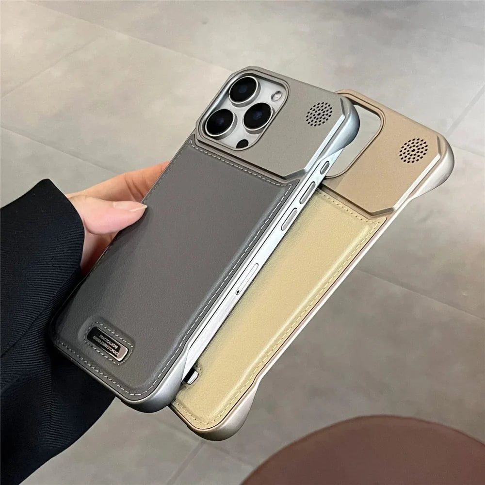 Business Vegan Leather Case for iPhone 13 to 17 series