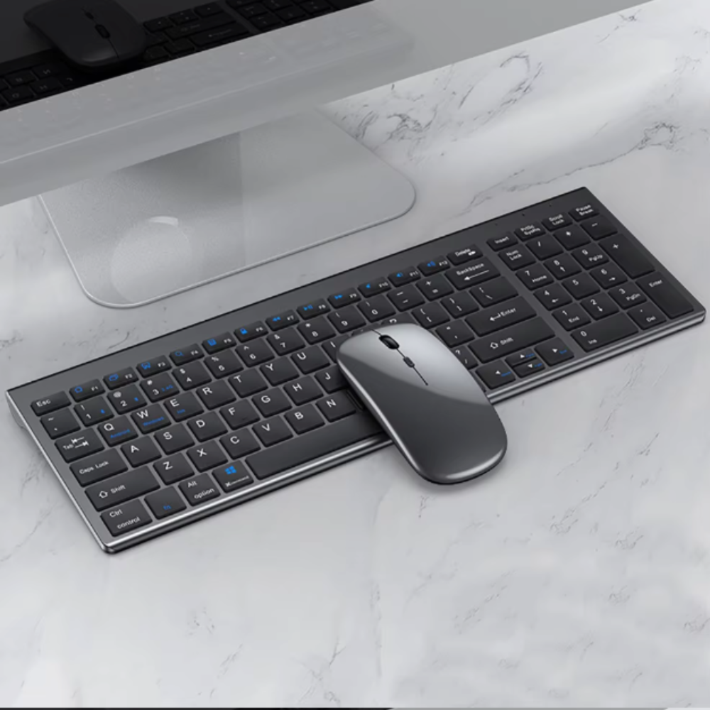 Onetify Rechargeable Bluetooth with 2.4Ghz Wireless Keyboard and Mouse Set