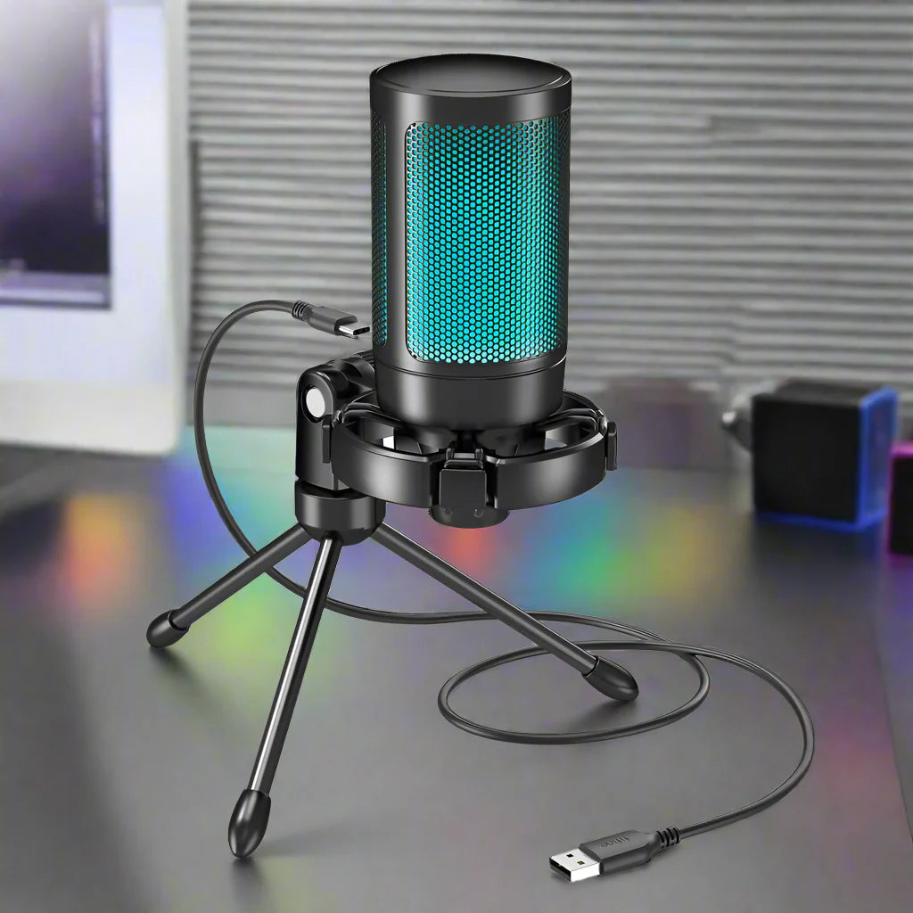 RGB Gaming Microphone with Tripod