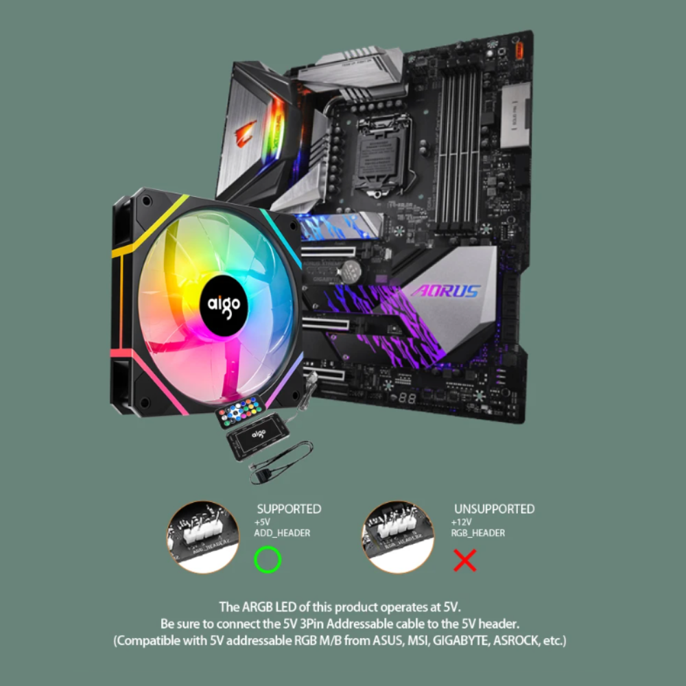 RGB Gaming Cooling Fan Kit 3 Pcs Set