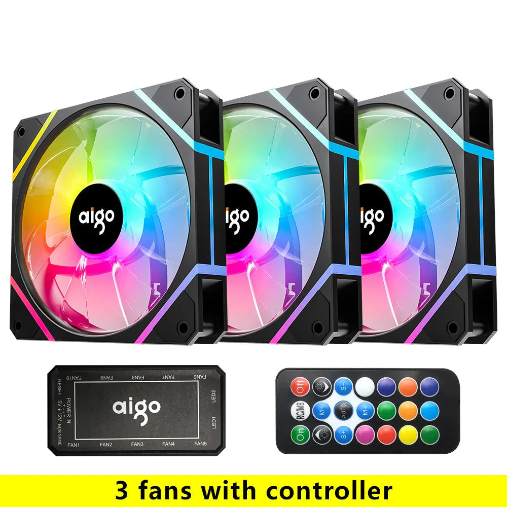 RGB Gaming Cooling Fan Kit 3 Pcs Set