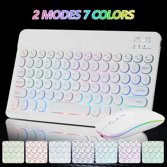 Retro Keys RGB Bluetooth Wireless Keyboard and Mouse Set