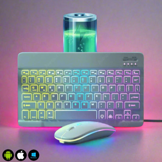 RGB Backlit Bluetooth Wireless Keyboard Mouset Set