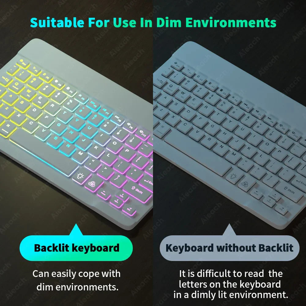 RGB Backlit Bluetooth Wireless Keyboard Mouset Set