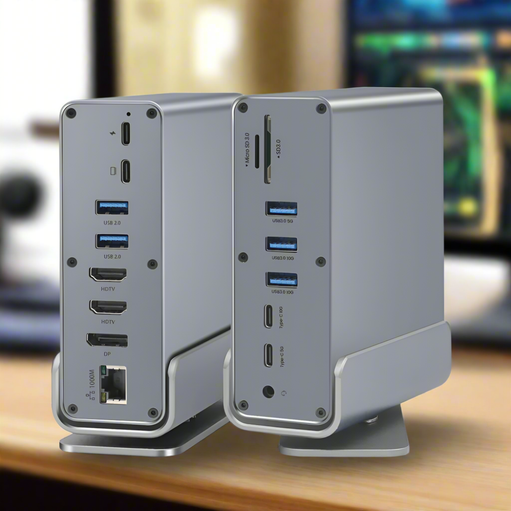 15 in 1 Type C Docking Stand Station Hub Supports Multiple Monitors