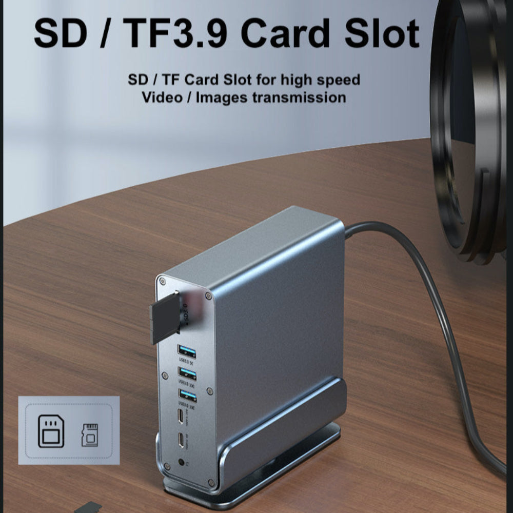 15 in 1 Type C Docking Stand Station Hub Supports Multiple Monitors