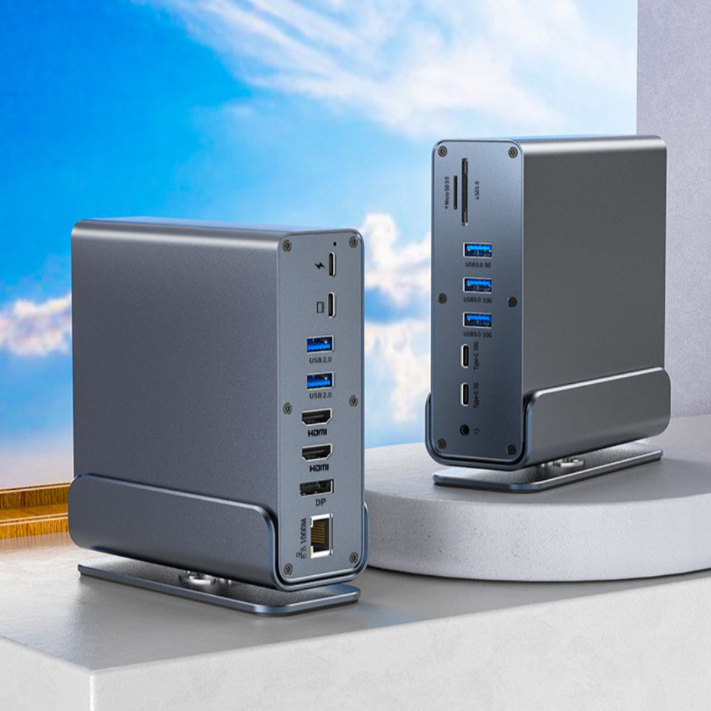 15 in 1 Type C Docking Stand Station Hub Supports Multiple Monitors