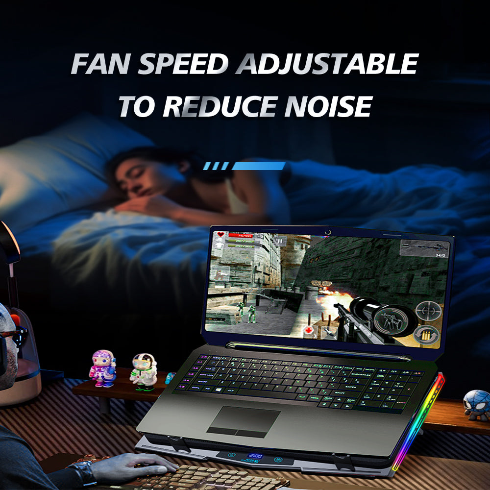 Gaming Laptop RBG Cooling Pad With LED Display