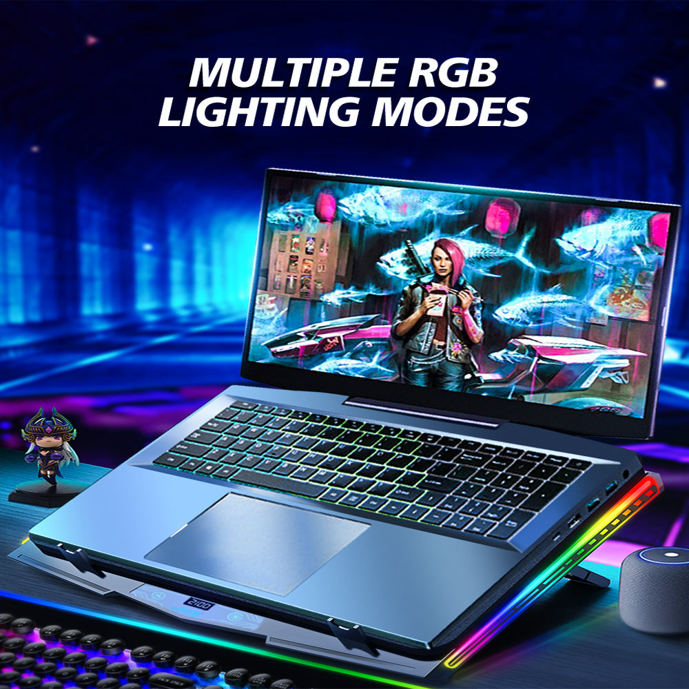 Gaming Laptop RBG Cooling Pad With LED Display