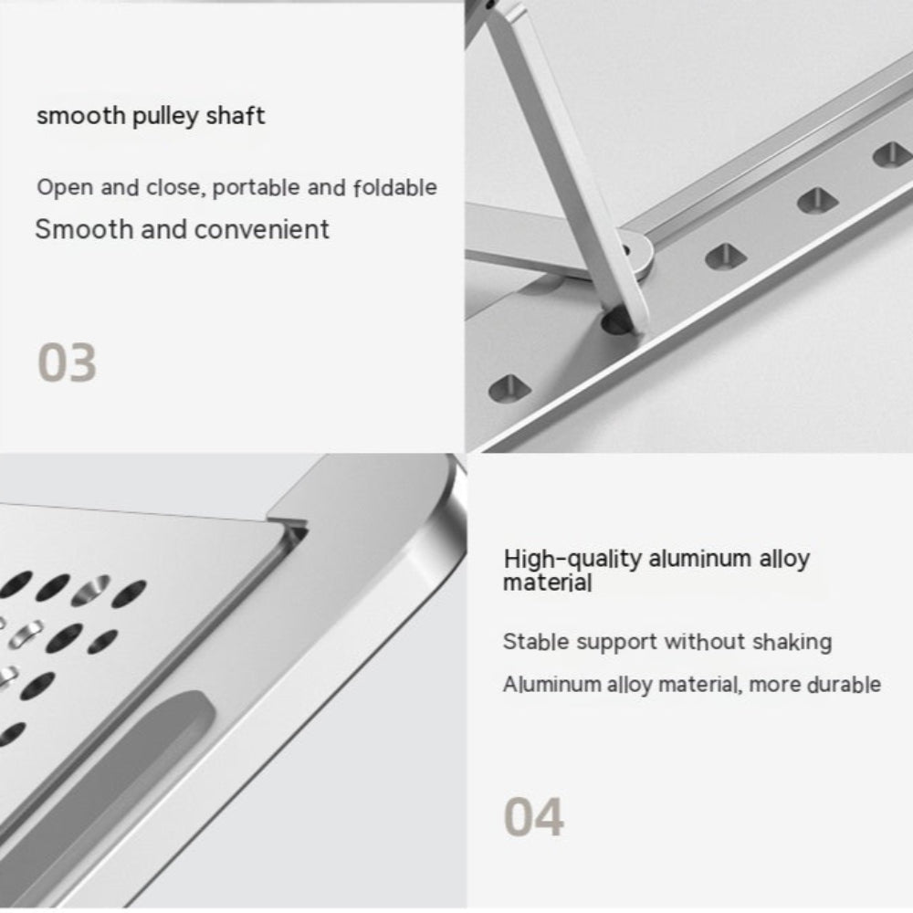 Aluminum Foldable Laptop Stand with 4 Cooling Fans