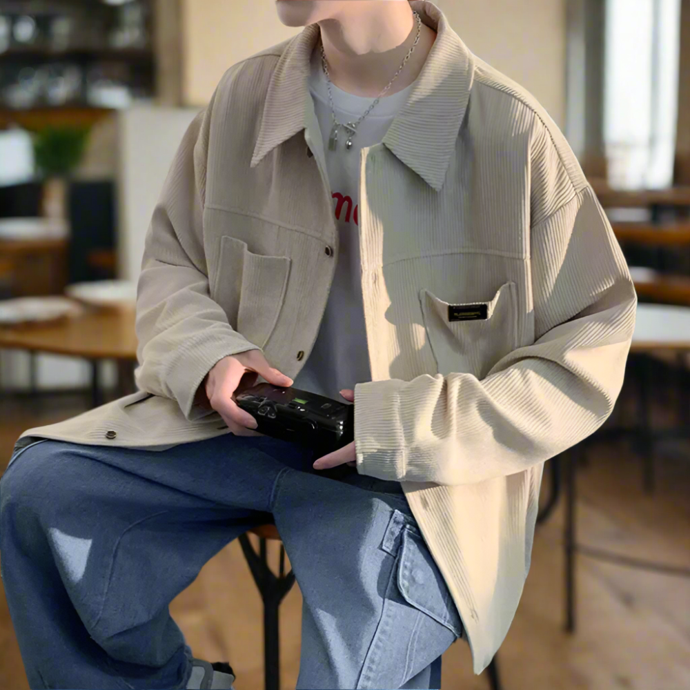 Mens Corduroy Shirt Jacket With Pockets