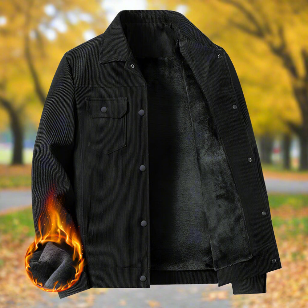 Mens Corduroy Jacket With Short Inner Faux Fur Lining