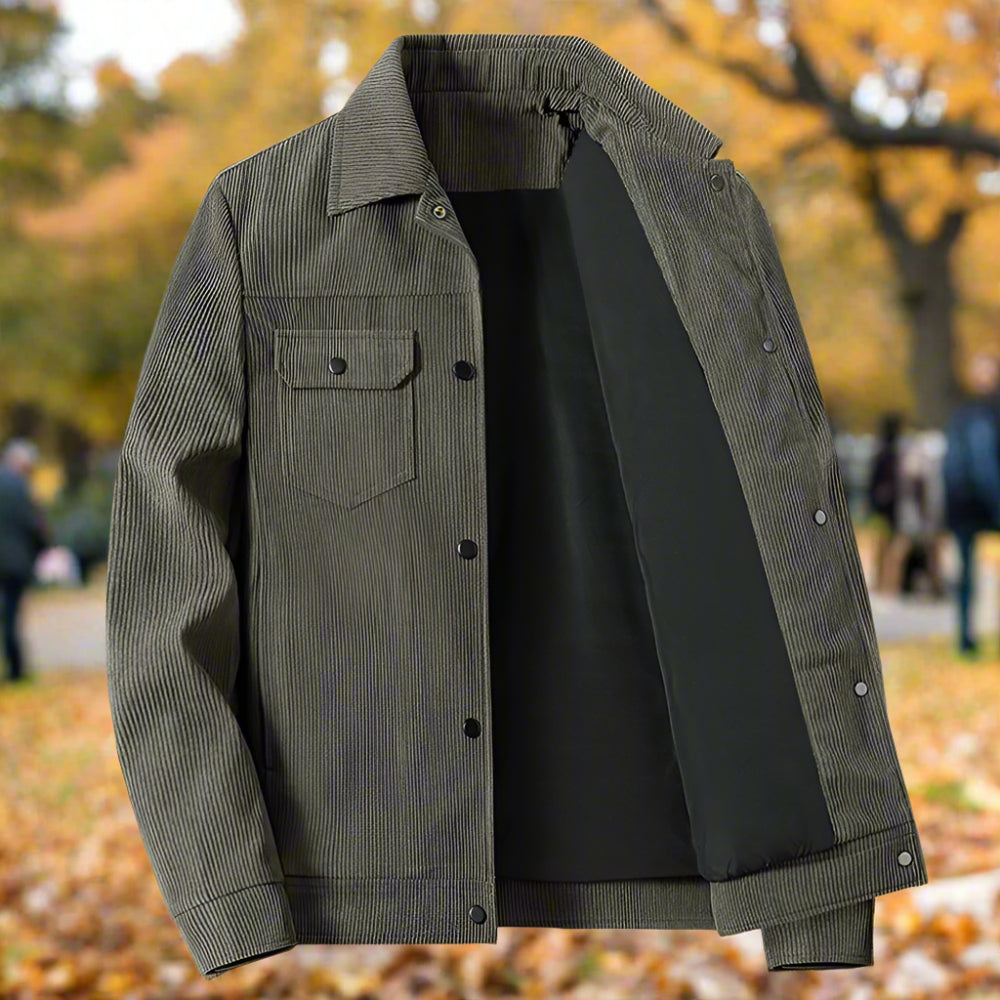 Mens Corduroy Jacket With Short Inner Faux Fur Lining