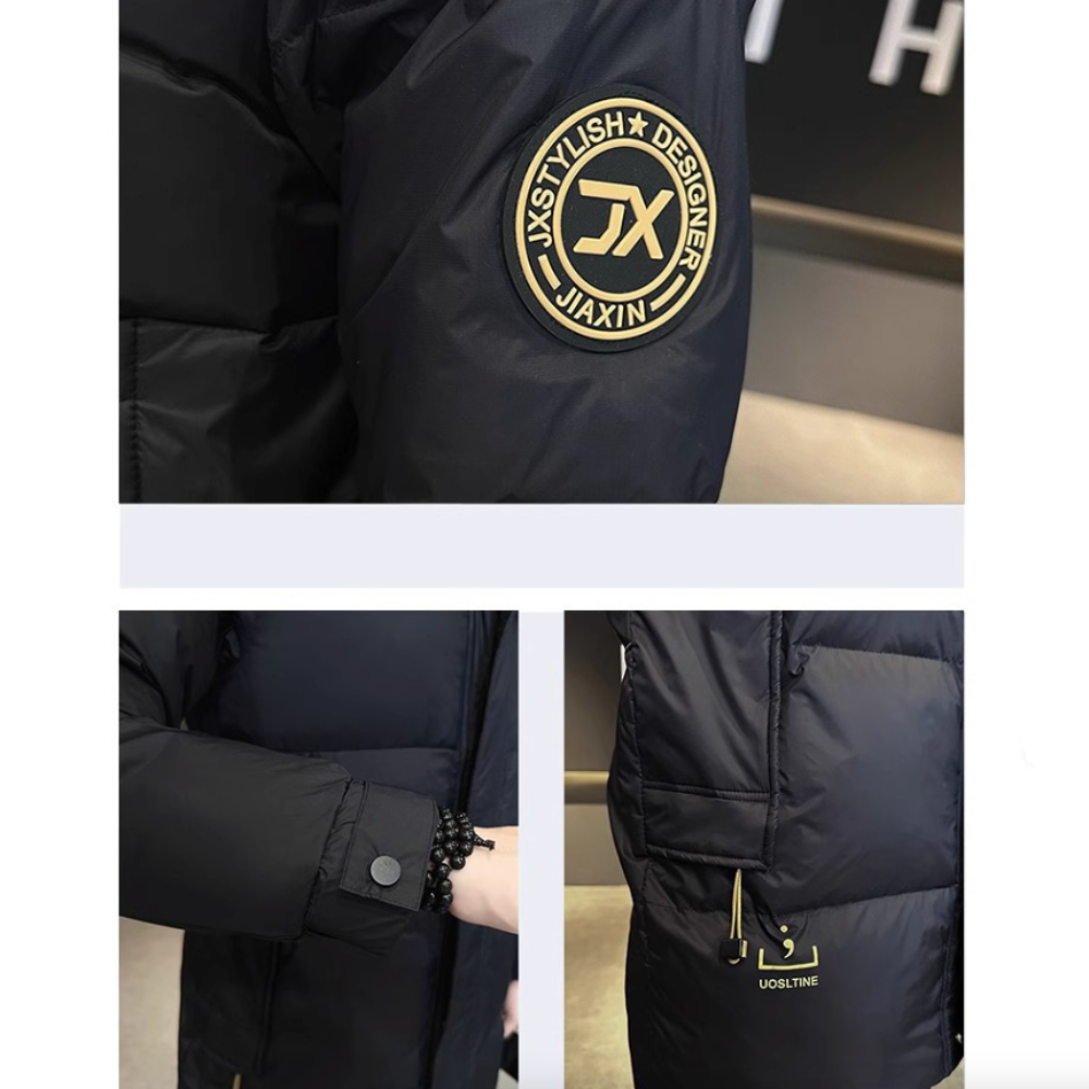 Mens Hooded Zipper Puffy Jacket With Pockets