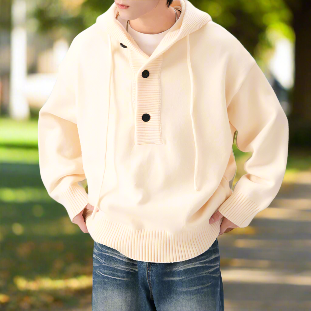Mens Hooded Pull Over Sweater