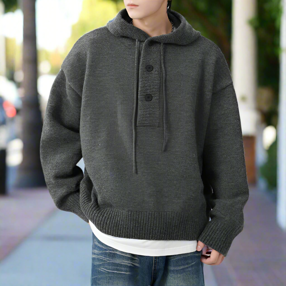 Mens Hooded Pull Over Sweater