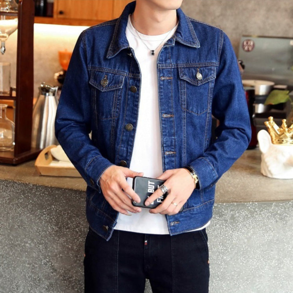 Men Classic Dual Pocket Denim Jean Jacket