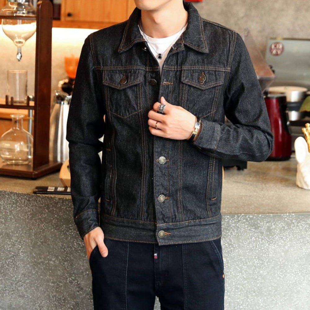 Men Classic Dual Pocket Denim Jean Jacket