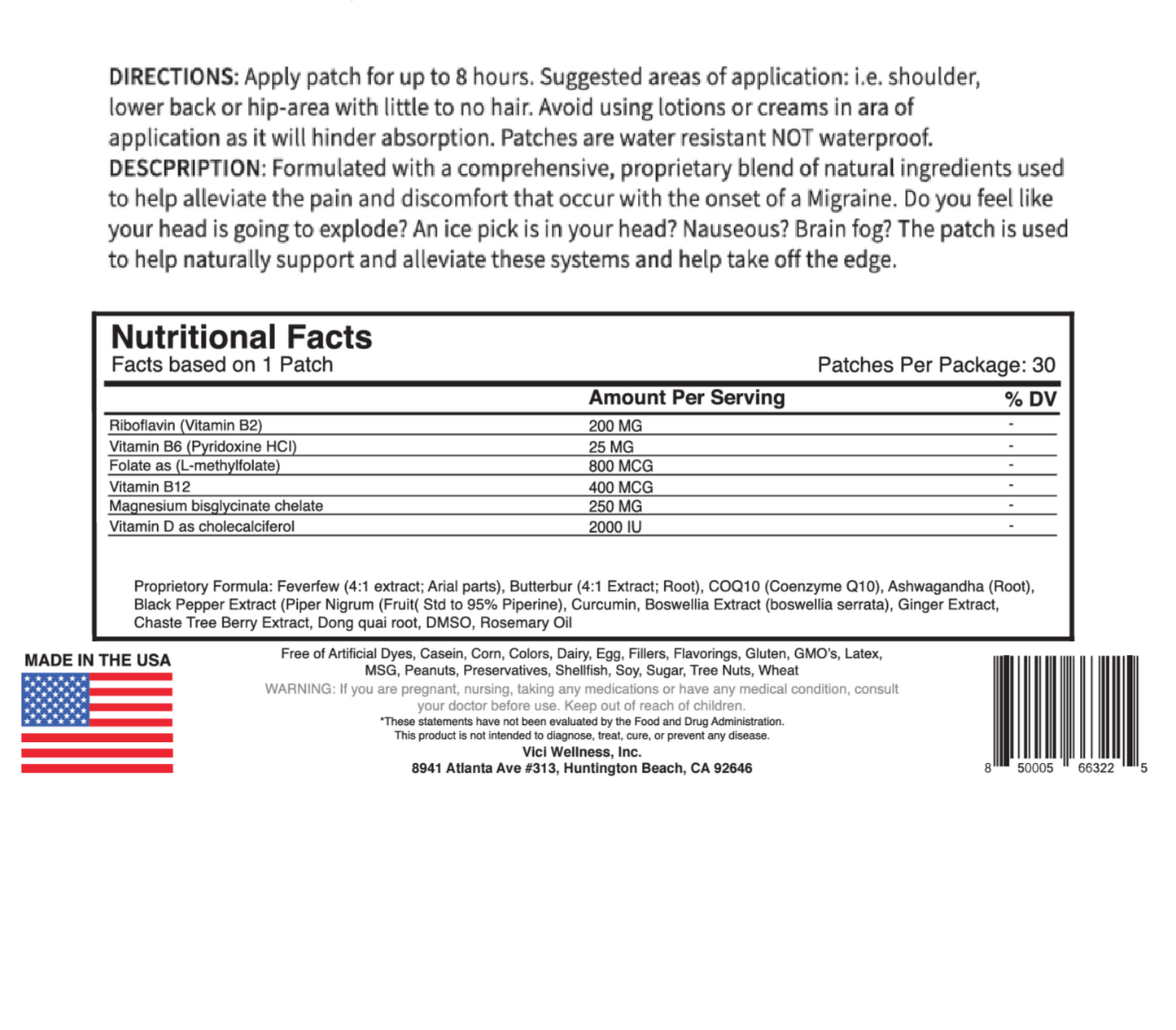 Top Rated! - Oh Mi-Graine Topical Patch by VICI Wellness