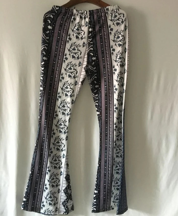 Bohemian Print Bell Bottom Pants