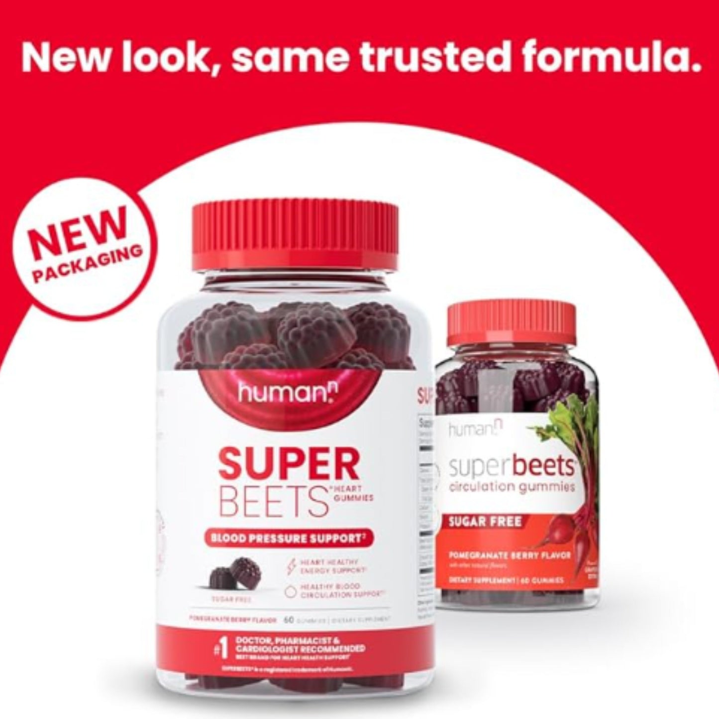 humanN SuperBeets Circulation Gummies – 60 Count (Pack of 2) | Heart-Healthy Energy with Grape Seed Extract & Beet Root Powder