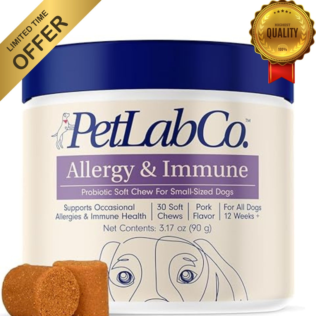 🐶 PetLab Co. Probiotics for Dogs – Gut Health & Digestive Support | Seasonal Allergy Relief | Salmon Flavor – 30 Soft Chews