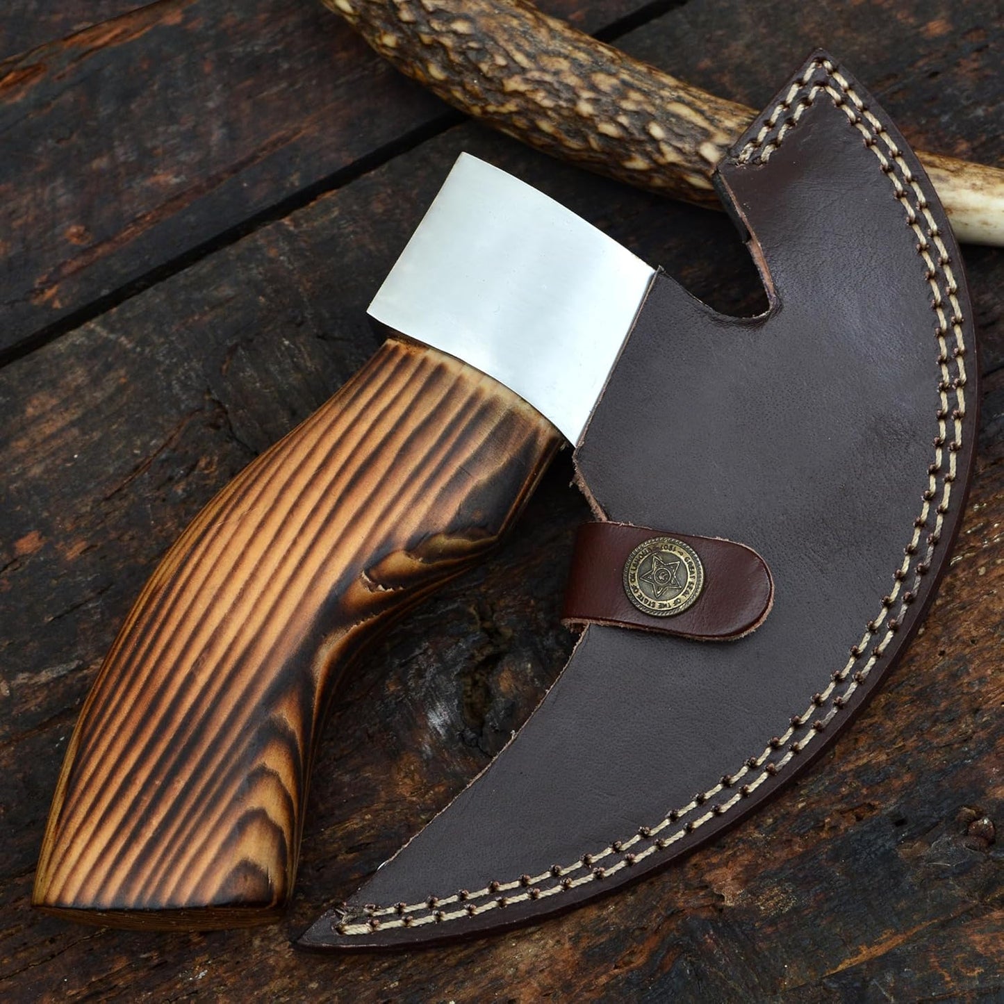 Forged Pizza Cutter – Custom Handmade J2 Steel Blade with Wood Handle