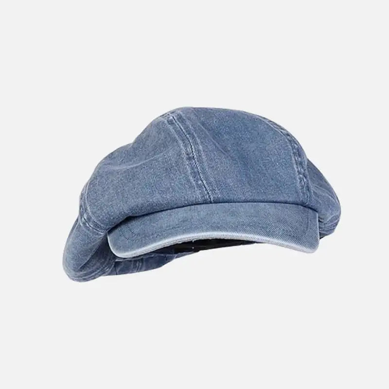 Retro Denim Octagonal Sun Protection Painter Hat