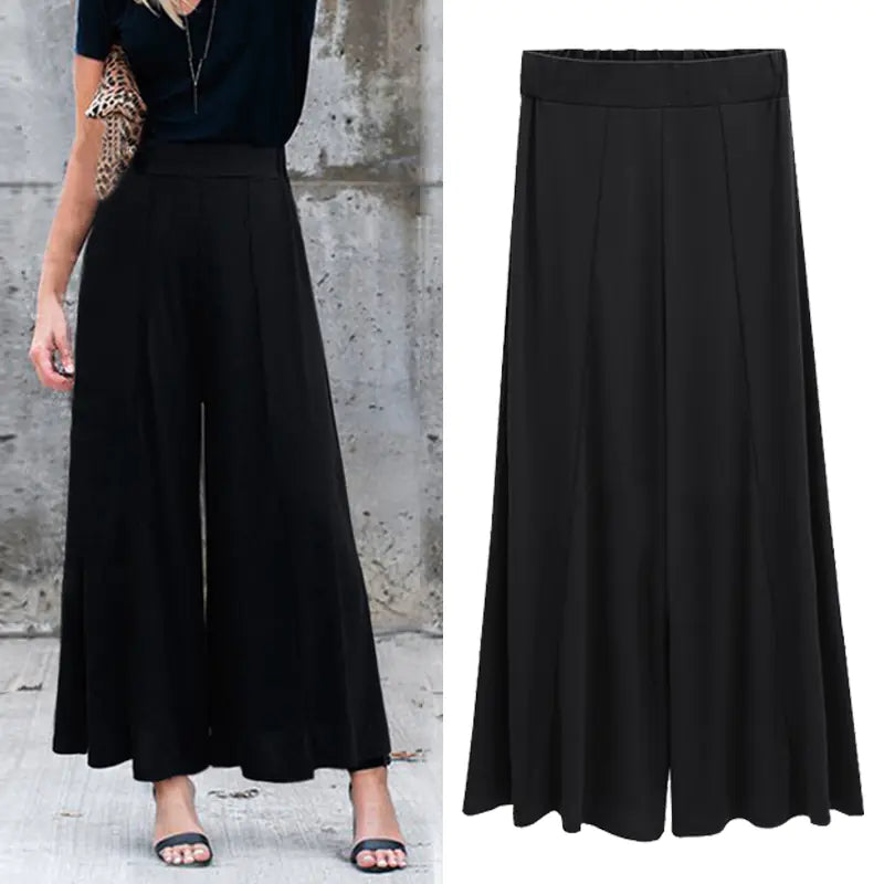Plus Size High Waist Wide Leg Pants for Women
