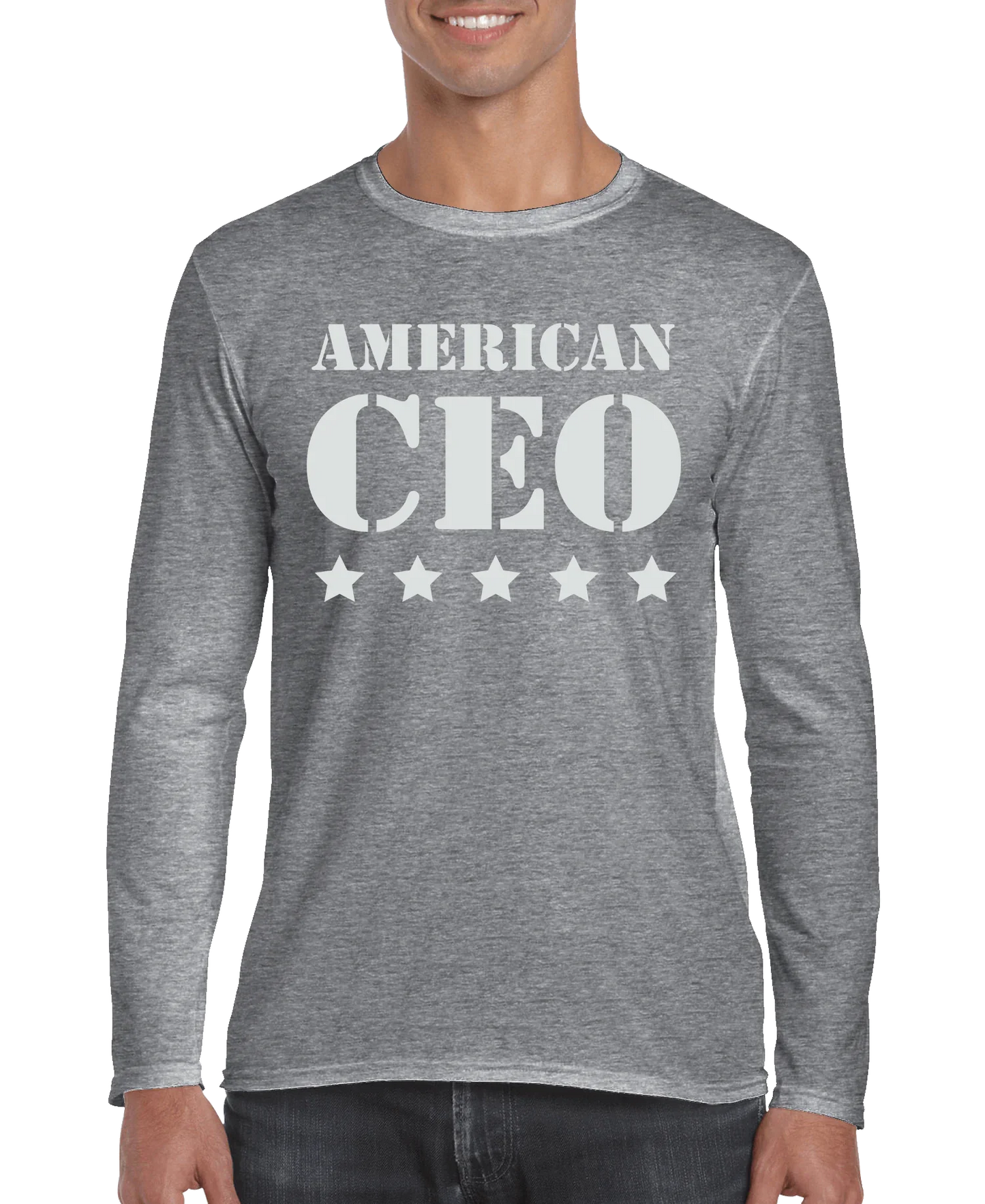 Five Star American CEO Men's Long Sleeve Shirt