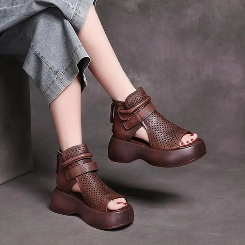High-Top Women's Retro Platform Heel Sandals