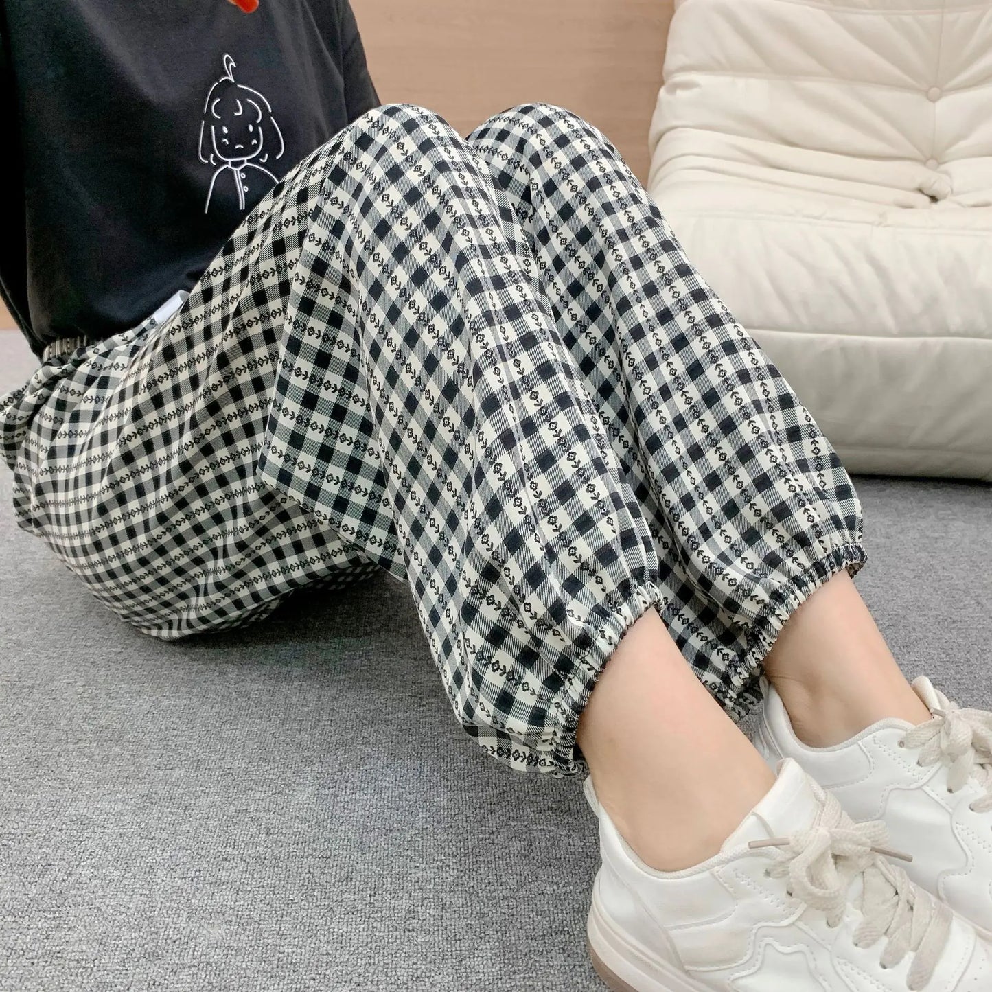 Summer Women's Ice Silk Loose Lantern Pants (Plus Size)