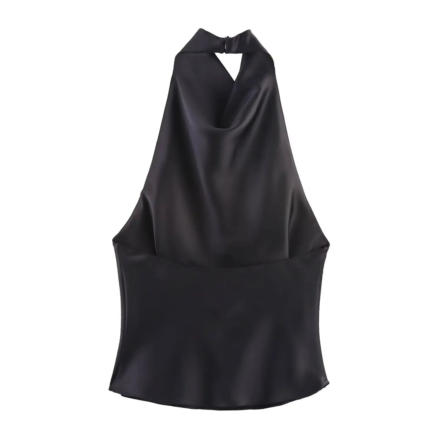 Sexy Elegant Halter  Backless High Solid Halter Neck Tops