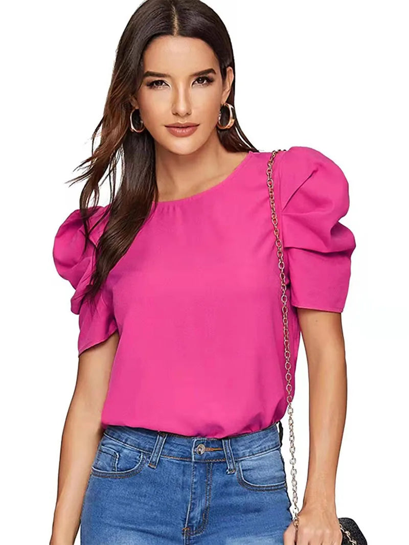 Chic Bubble Sleeve Blouse Summer Style Urban Ease