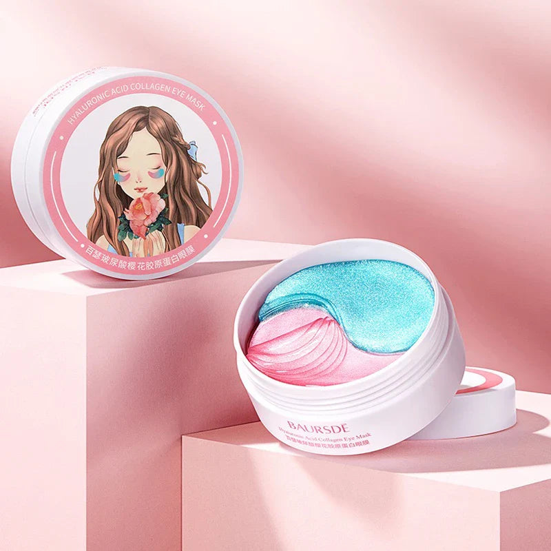 60pcs SADOER Sakura Collagen Eye Mask Anti Dark Circles Eyes Bags Removal Moisturizing Firming Eye Patches Skin Care for Eyes