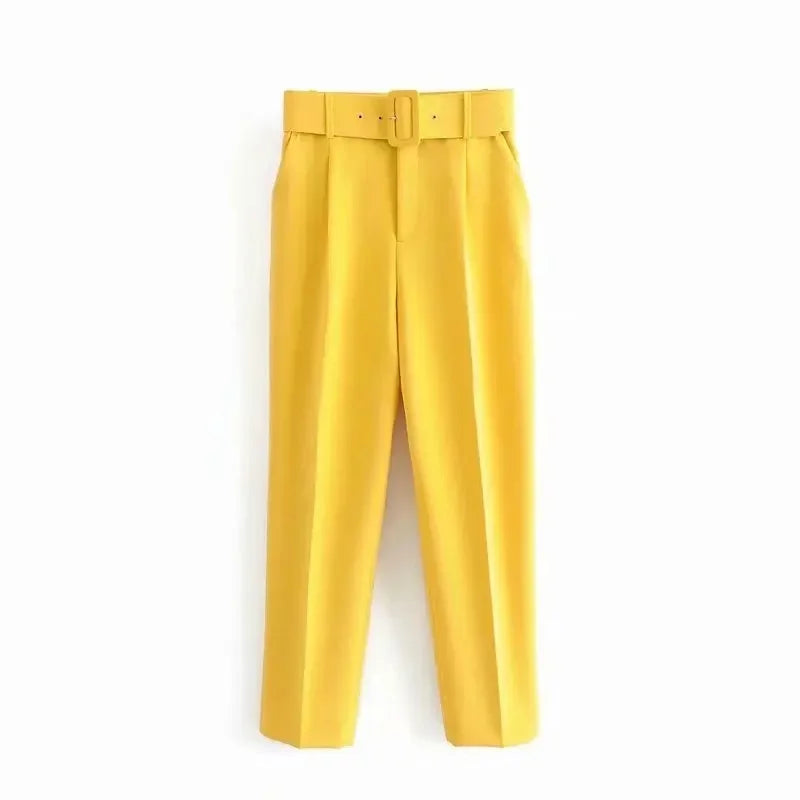 Fashionable Elegant High-Waisted Carrot Pants