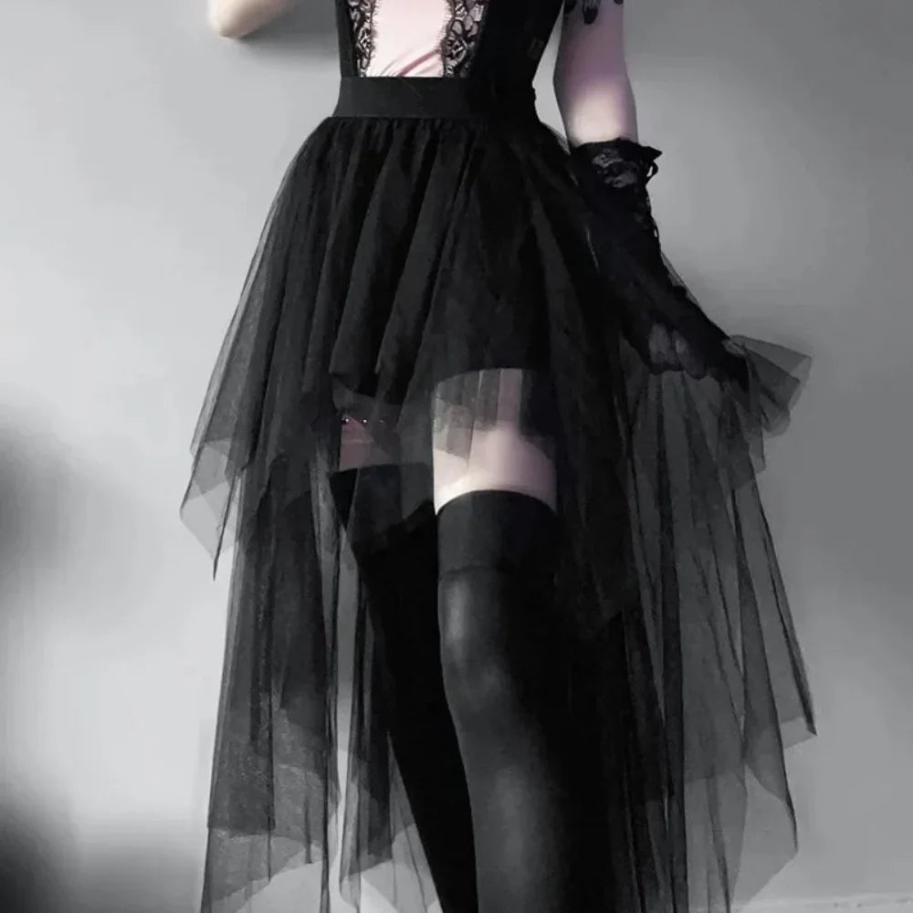 Cosplay Gothic Layered Look Skirt