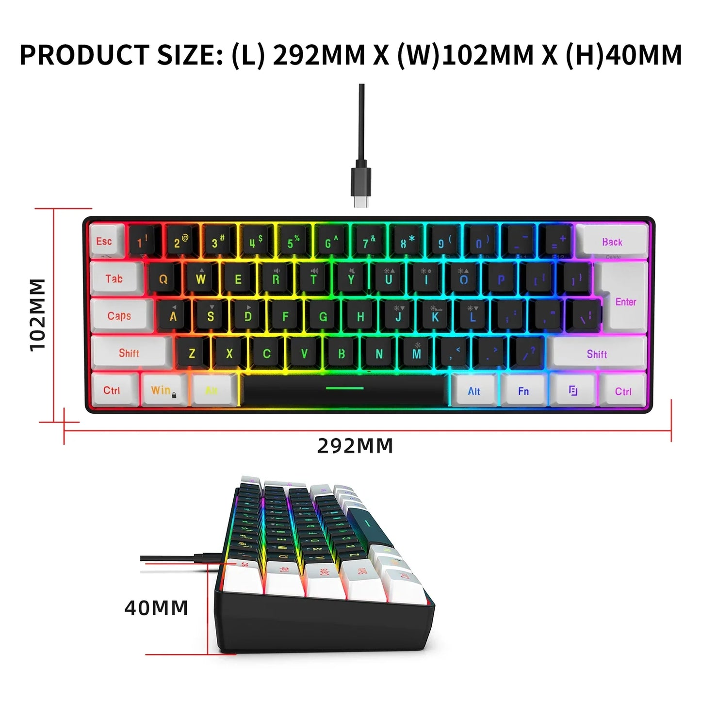 Dragon RGB Wired Keyboard and Mouse Set