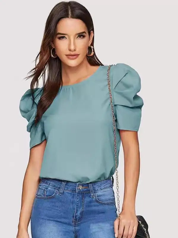 Chic Bubble Sleeve Blouse Summer Style Urban Ease