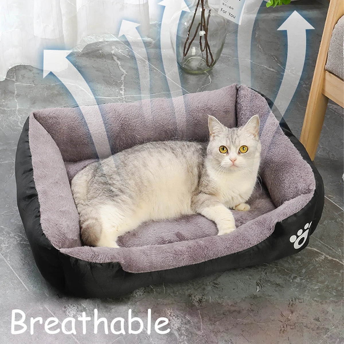 Color Square Winter Soft Warm House for Dog Bed 550g | Ships from US