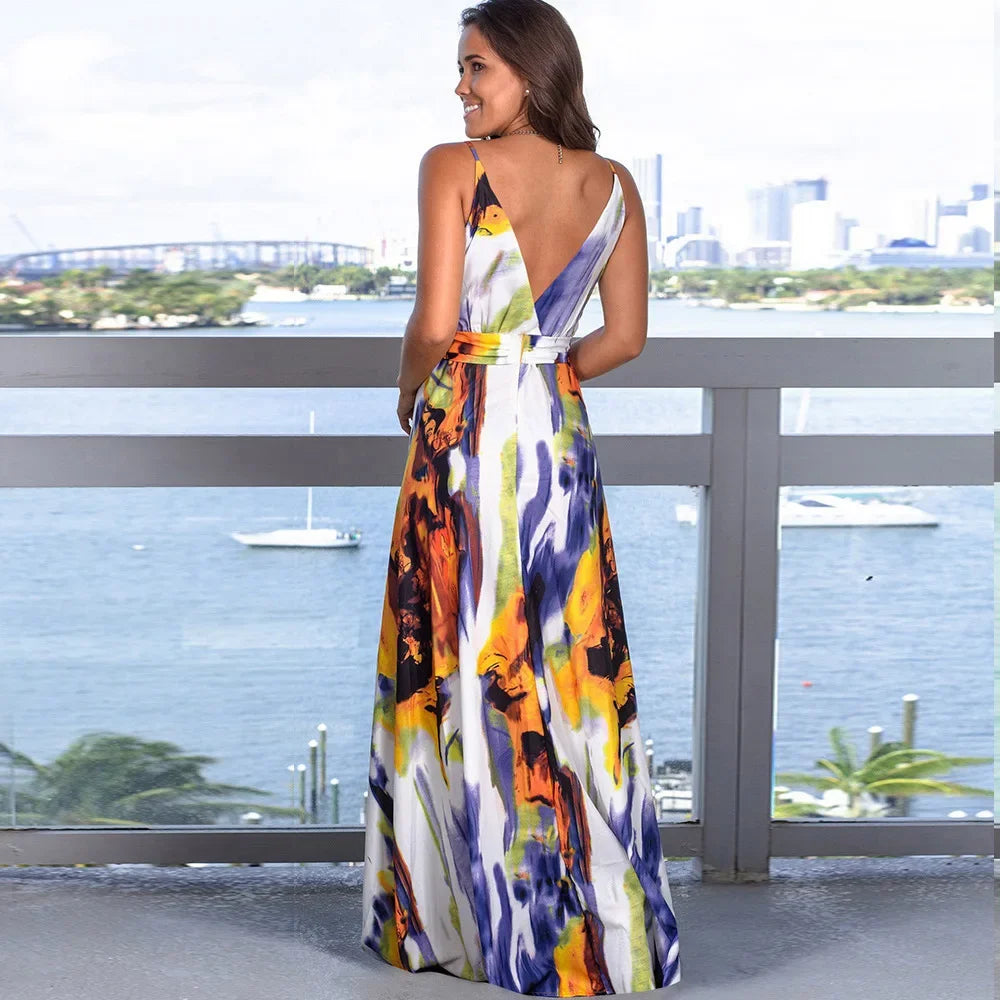 Fashionable Sleeveless Printed Cross-border Style Dress