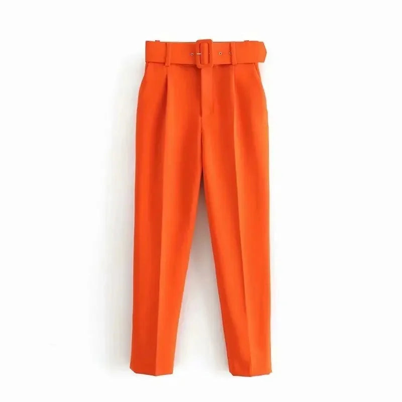 Fashionable Elegant High-Waisted Carrot Pants