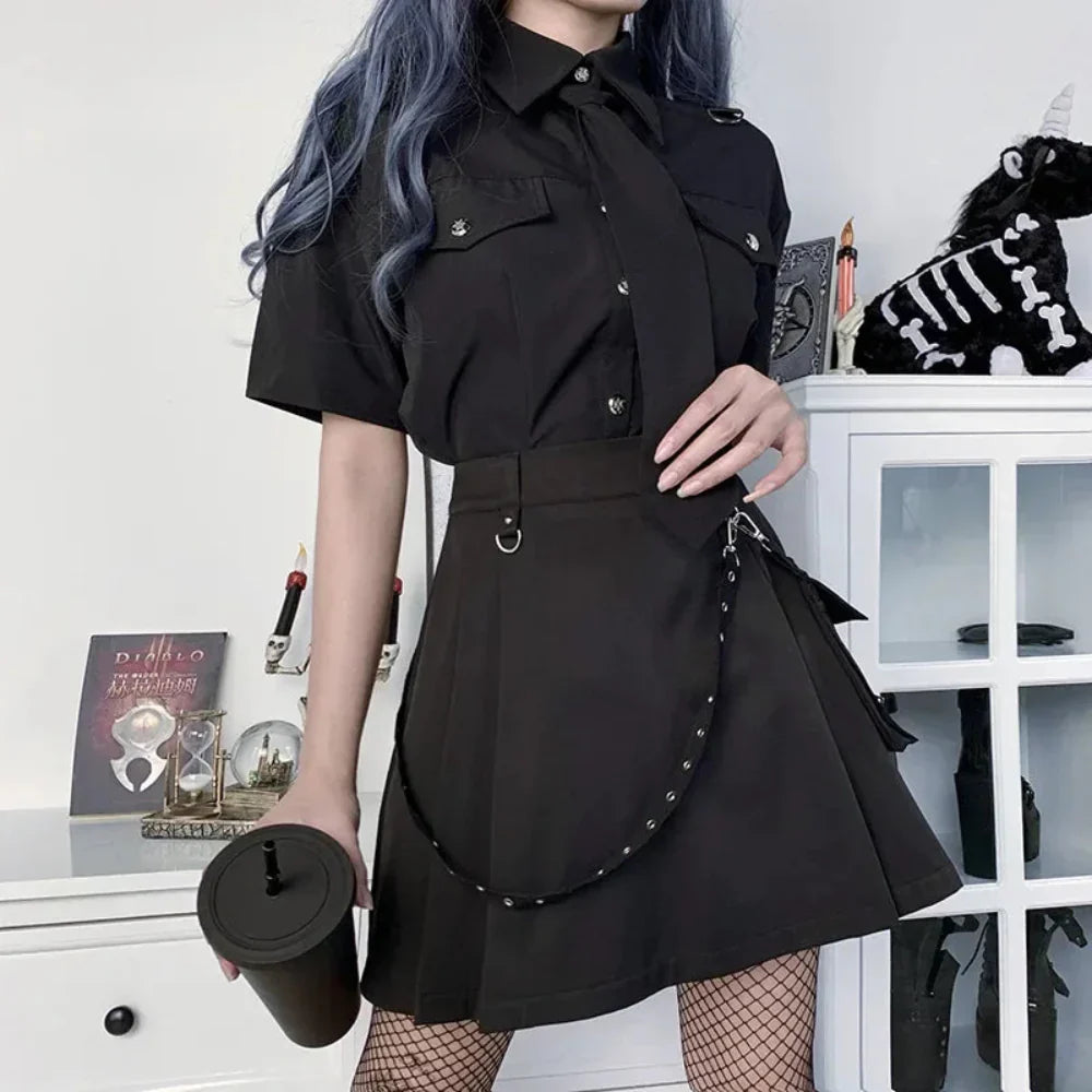 Anime Theme High Waist Gothic Skirt
