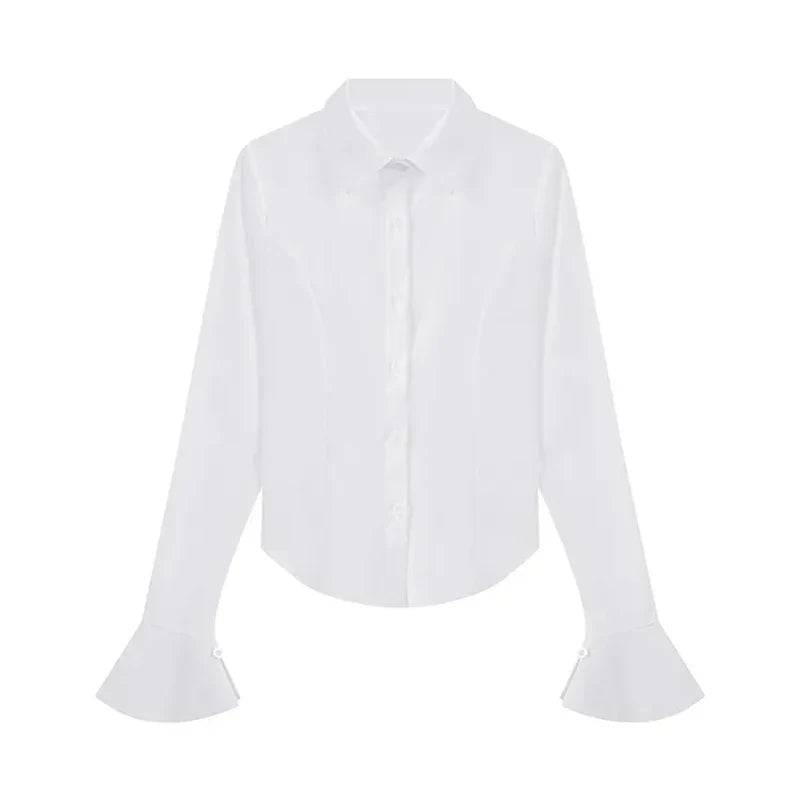 Gidyq Fashion Women Bandage Shirts Korean All Match