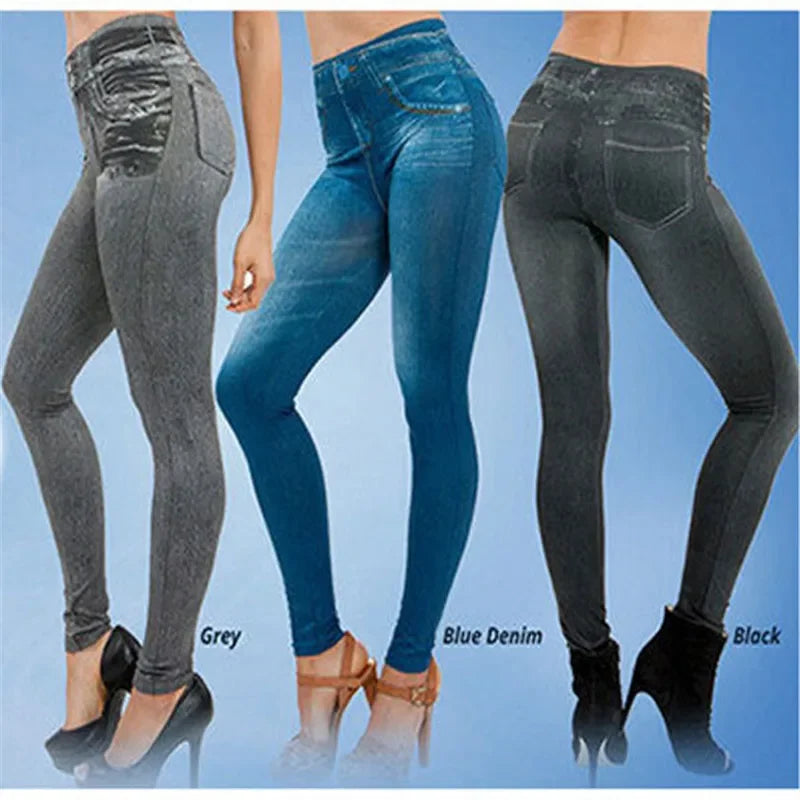 Women's Seamless Denim-Look Leggings