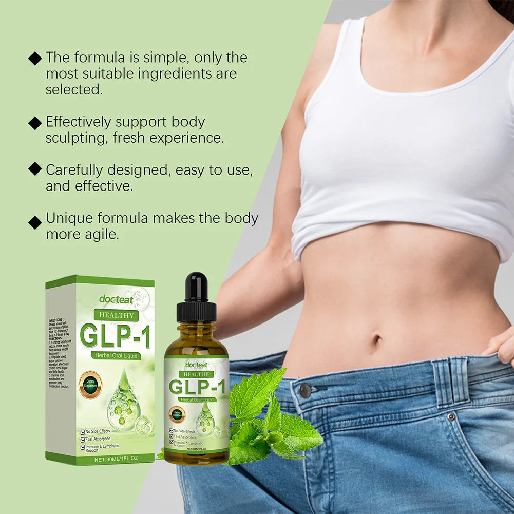 GLP-1 Supplement Liquid Drops Naturally GLP-1 Support Body Slimming Supplement For Gut Digestive Health Body Care Products